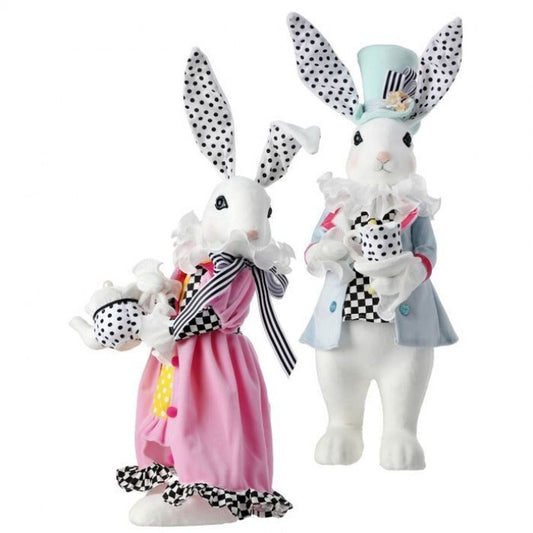 Regency International Styro Dressed Tea Party Bunny 19-23", Set of 2, Assortment