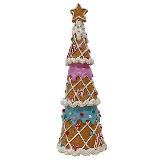 December Diamonds Snow Cream Shoppe 14" Waffle Cone Tree