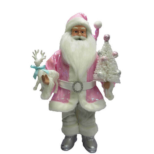 December Diamonds North Pole Sweet Shoppe 18" Pink Santa With Tree