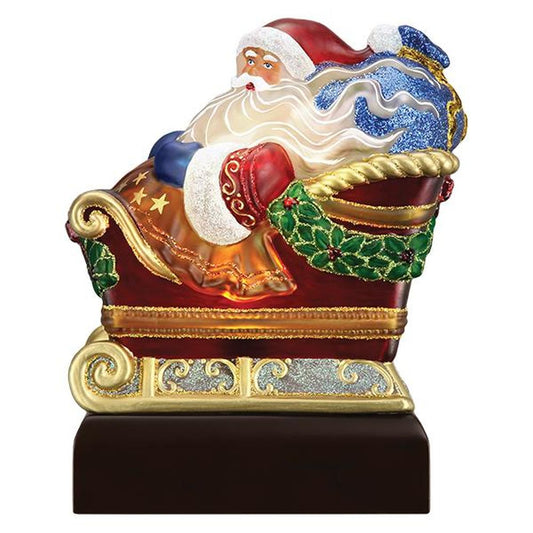 Old World Christmas Santa In Sleigh Light Ornament