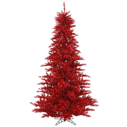 Vickerman 3' Tinsel Red Fir Artificial Christmas Tree, Unlit