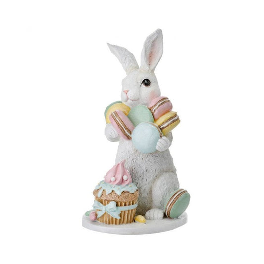 Regency International Easter Bunny with Treats Figurine, 9.5 inches, Pastel
