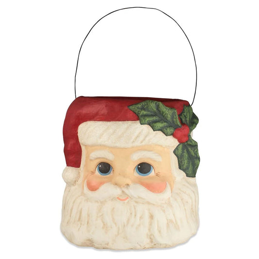 Bethany Lowe Retro Christmas Holly Jolly Santa Bucket