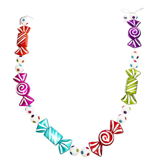 Assorted Swirl Jewel Candy Ornaments 6-Foot Garland
