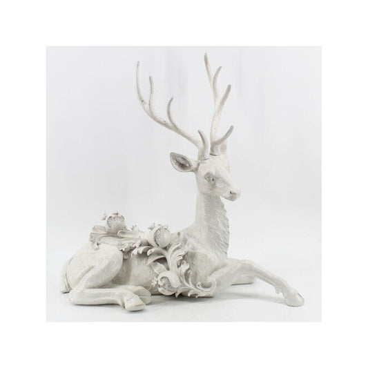December Diamonds 23-inch Snow Jeweled Laying Deer Figurine