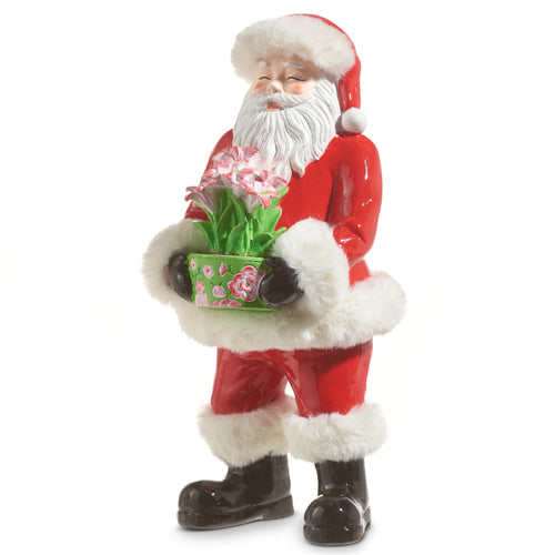Raz Imports 2023 Charming Holiday 14" Santa With Amaryllis