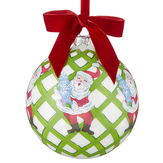 Raz Imports 2022 Collected Christmas 4.5" Santa With Ginger Jar Ball Ornament