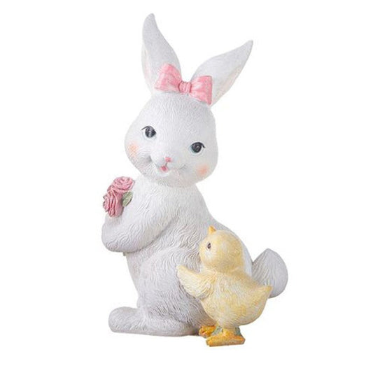 Raz Imports Storybook Spring 9.5" Glittered Bunny With Chick