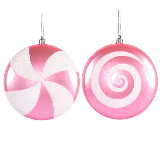 Pink Candy Swirl Ornaments - 4.75 Inch: 4-Piece Box