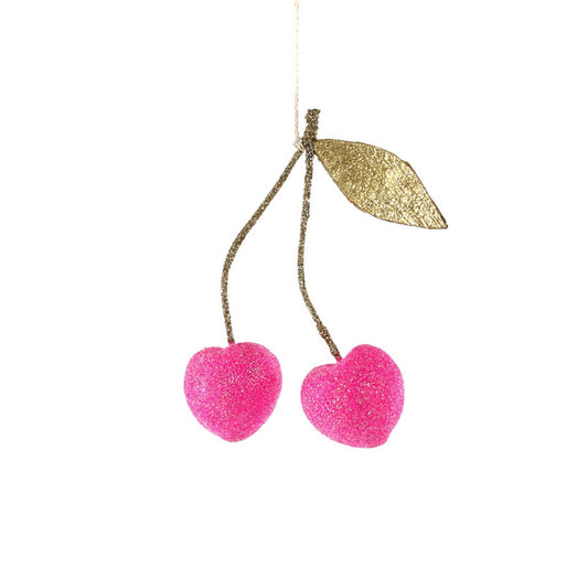 PRESALE: Pink Cherry Hearts Ornament 3.5"
