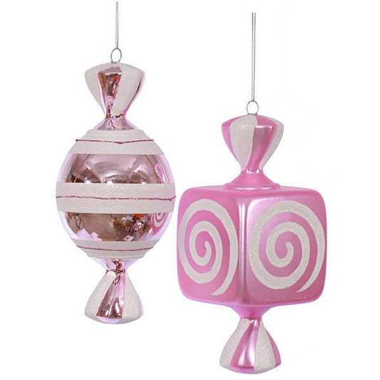 Pink Large Candy Ornaments - 8 Inch: 2-Piece Box